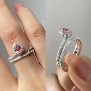 Elegant Silver Women's Ring with Waterdrop Zircon 3 Sf0854f3250724c62b34476d6c134991cX