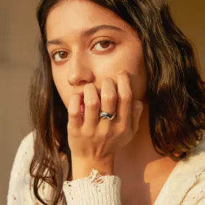 Stainless Steel Women's Half Heart Ring 7 Sf0867019e1484ccbbe7bfff7a479d10d4