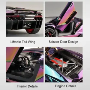 Iridescent 1:24 Lamborghini LP770-4 Diecast Model 11 Sf0cd4b1854b64cc085747cd1bbde7302R
