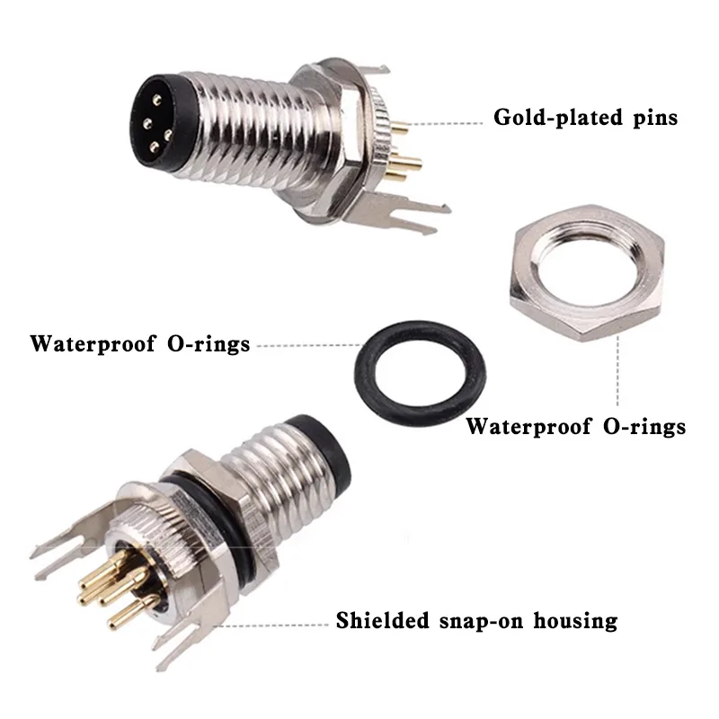 Aviation PCB Connectors 2-8 Pin IP67/68 2 Aviation PCB Connectors 2-8 Pin IP67/68 - Image 2