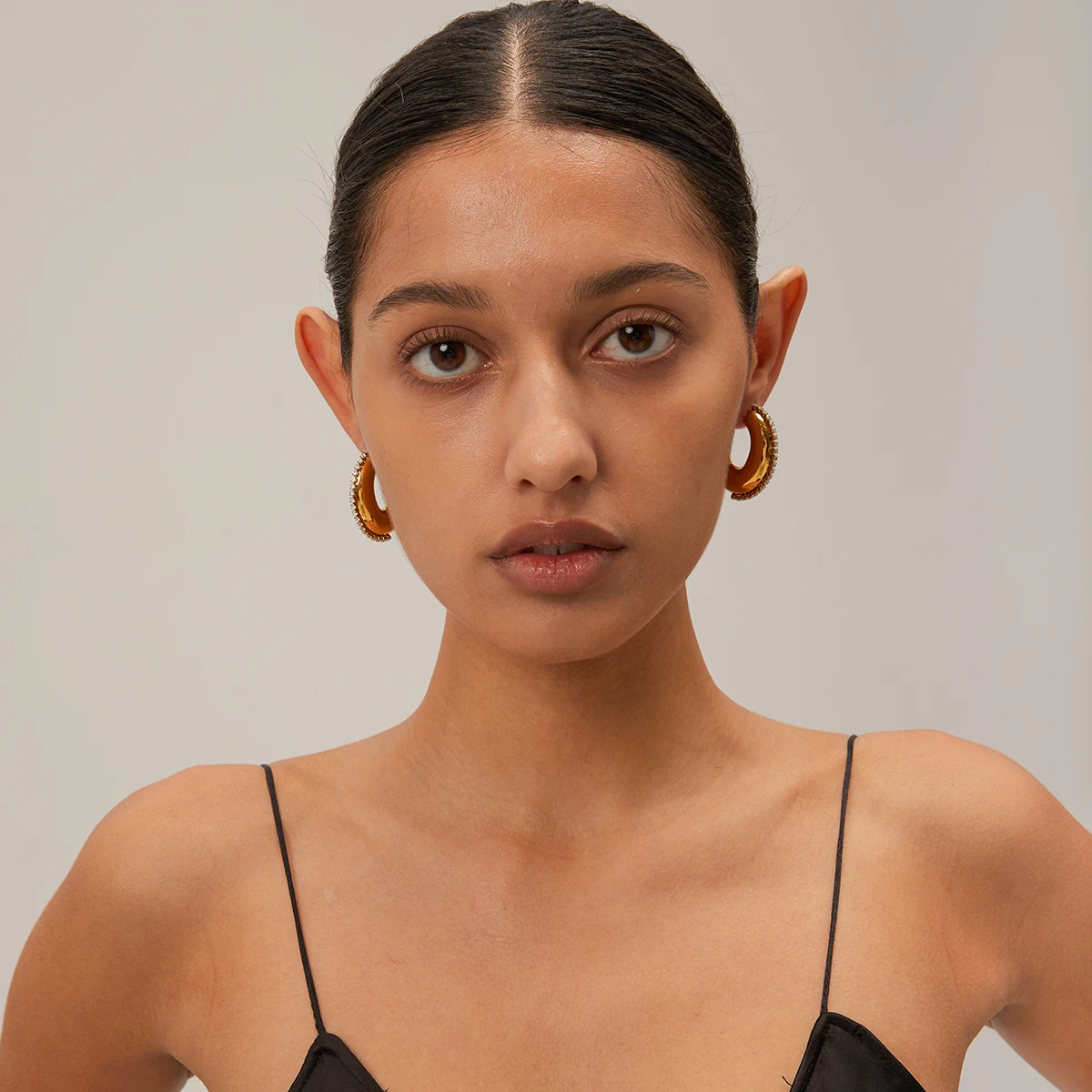 Stainless Steel Gold Hoop Earrings 15g 2 Stainless Steel Gold Hoop Earrings 15g - Image 2