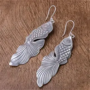 Vintage Goldfish Drop Earrings in Silver and Gold 5 Sf122a4f2ef054aca9934b60a96970ebd5