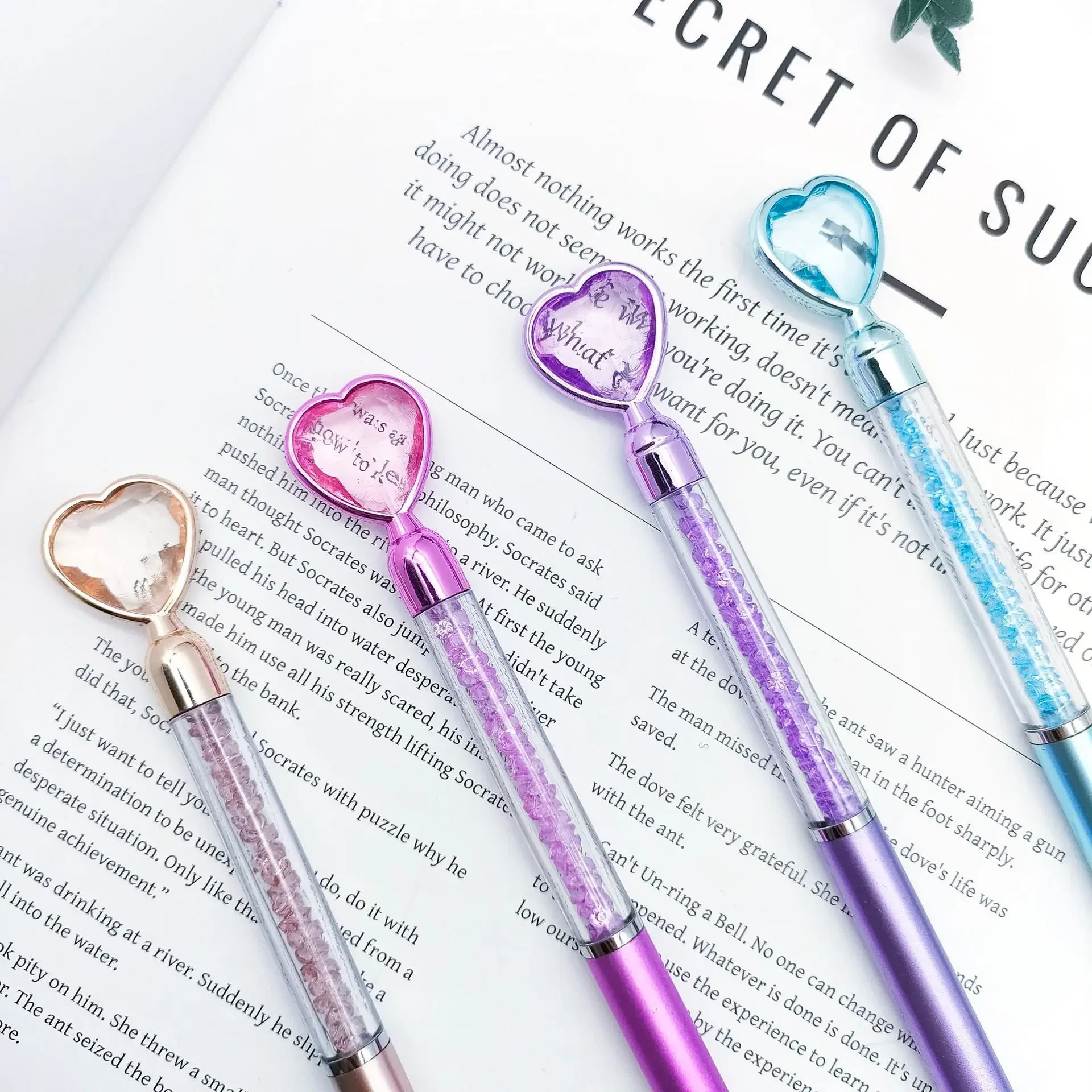 Love Diamond Colorful Pen Set with Heart Jewels 3 Love Diamond Colorful Pen Set with Heart Jewels - Image 3