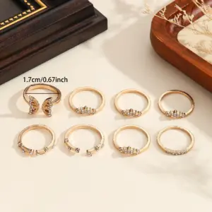 Elegant Set of Eight Butterfly Rings 12 Sf17d982b8b534441b20938b6e87f268el