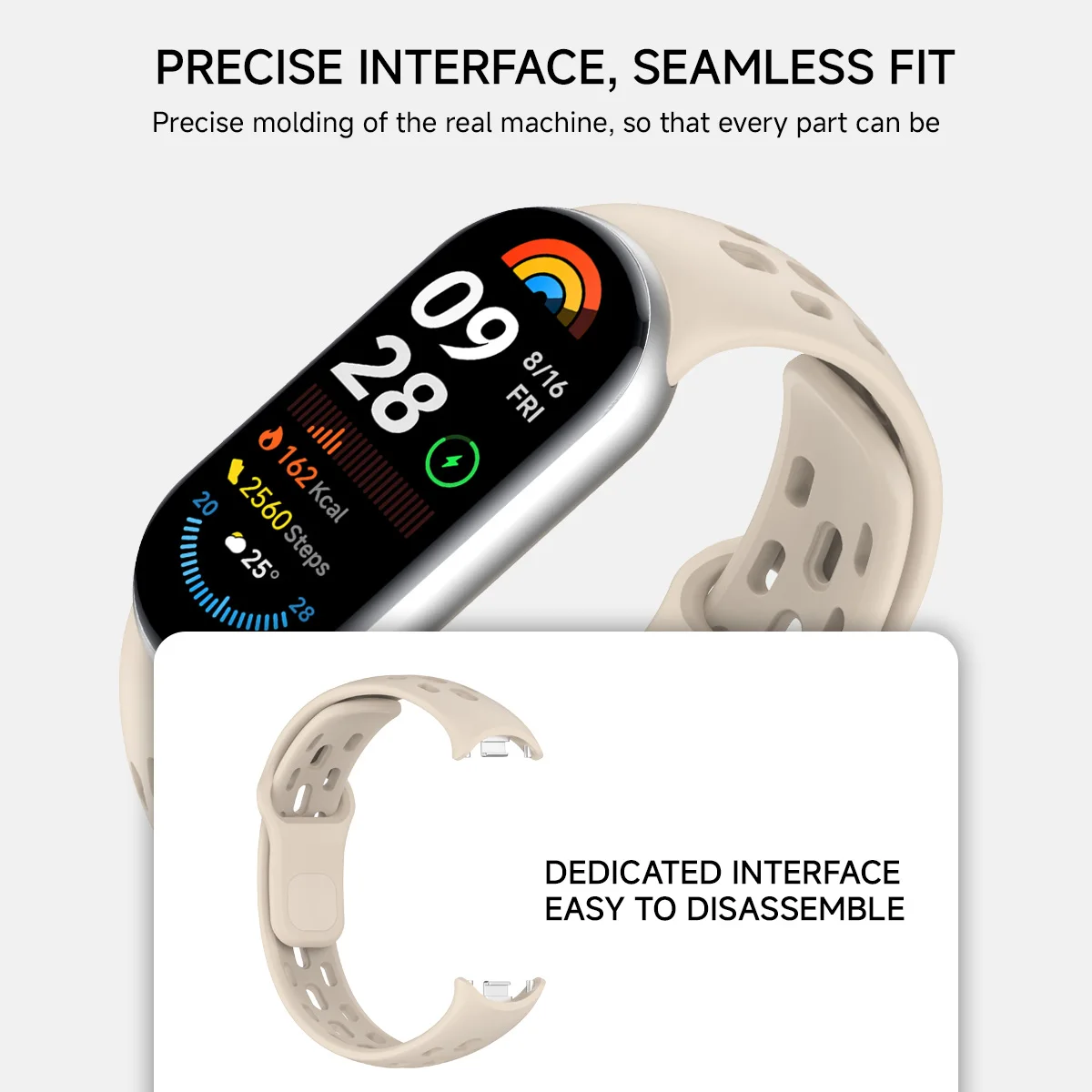 Breathable Silicone Strap for Xiaomi Mi Band 8/9/10 3 Breathable Silicone Strap for Xiaomi Mi Band 8/9/10 - Image 3