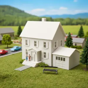 HO Scale White Model House Kit for Scenic Layouts 12 Sf188e661346d48afaaeeb6f3eb111a80Y