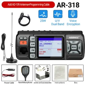 ABBREE AR-318 Dual-Band Transceiver 10W-25W, 128 Channels 17 Sf20618b5e8a34aa58c0164e81f52c279N