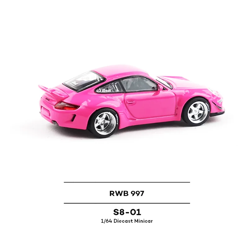 Pink 1:64 Scale Diecast Porsche 997 RWB Model 6 Pink 1:64 Scale Diecast Porsche 997 RWB Model - Image 6
