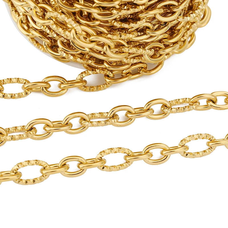 Heavy Stainless Steel Jewelry Chain in Gold Tone 8 Heavy Stainless Steel Jewelry Chain in Gold Tone - Image 8