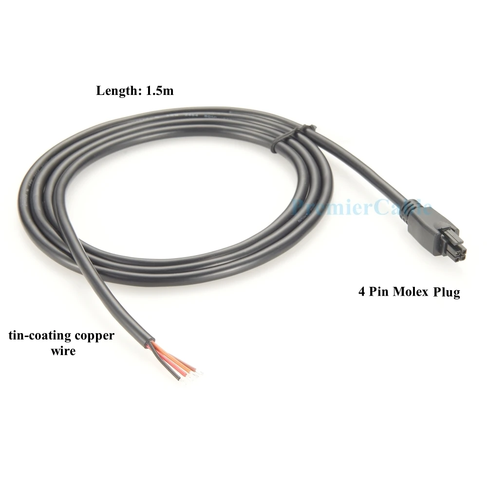 Black 4-Pin Molex Micro-Fit 3.0 Power Cable 1.5m 2 Black 4-Pin Molex Micro-Fit 3.0 Power Cable 1.5m - Image 2