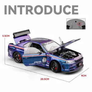 1:24 GTR R34 Skyline Racing Car Model 12 Sf2681e1a9eb34044bc9d534c5967f87a6