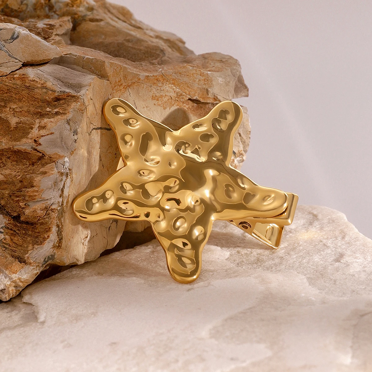 Stainless Steel Gold Starfish Hairpin 3 Stainless Steel Gold Starfish Hairpin - Image 3