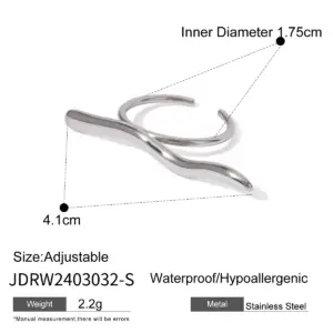 Minimalist Stainless Steel Wavy Ring for Women 13 Sf2959b51e54c4a05bab520144d01dce8D