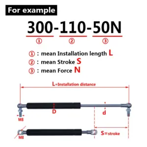 Gas Spring with Folding Hinge, 50N-500N Support 13 Sf2976fed59dc45ef860d527939b8aa741