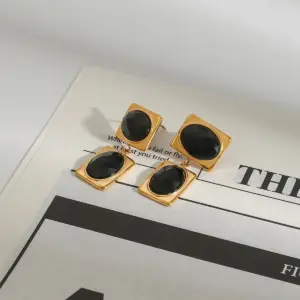 Vintage Gold and Black Stainless Steel Earrings 11 Sf2b22a5c5c2c48d5b3d9fc63077ff7dfN