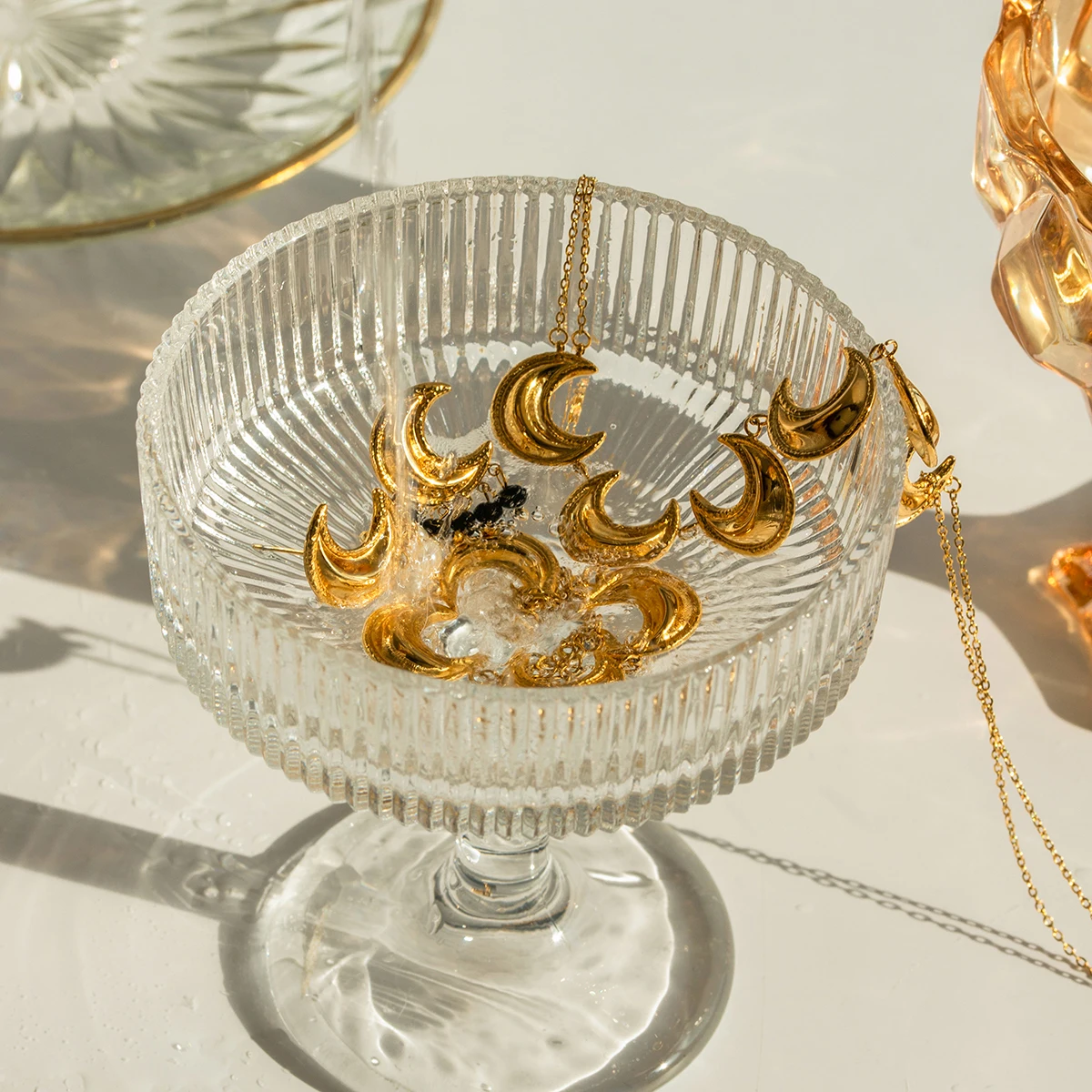 Stainless Steel Crescent Moon Necklace for Women 2 Stainless Steel Crescent Moon Necklace for Women - Image 2