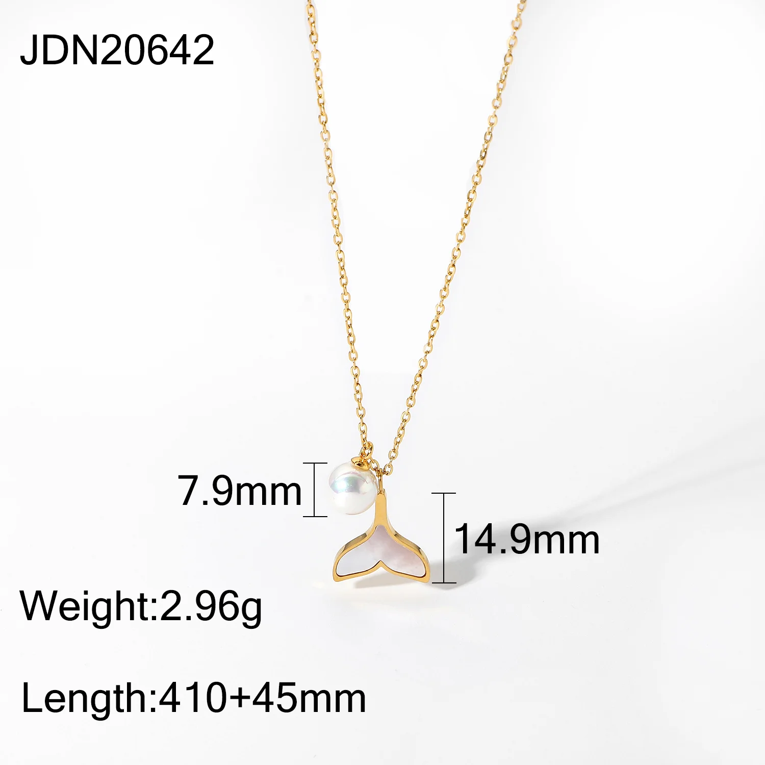 Elegant Stainless Steel Gold Pearl Necklace 8 Elegant Stainless Steel Gold Pearl Necklace - Image 8