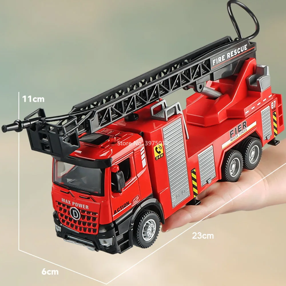1:32 Scale Fire Engine Toy with Lights and Sound 6 1:32 Scale Fire Engine Toy with Lights and Sound - Image 6