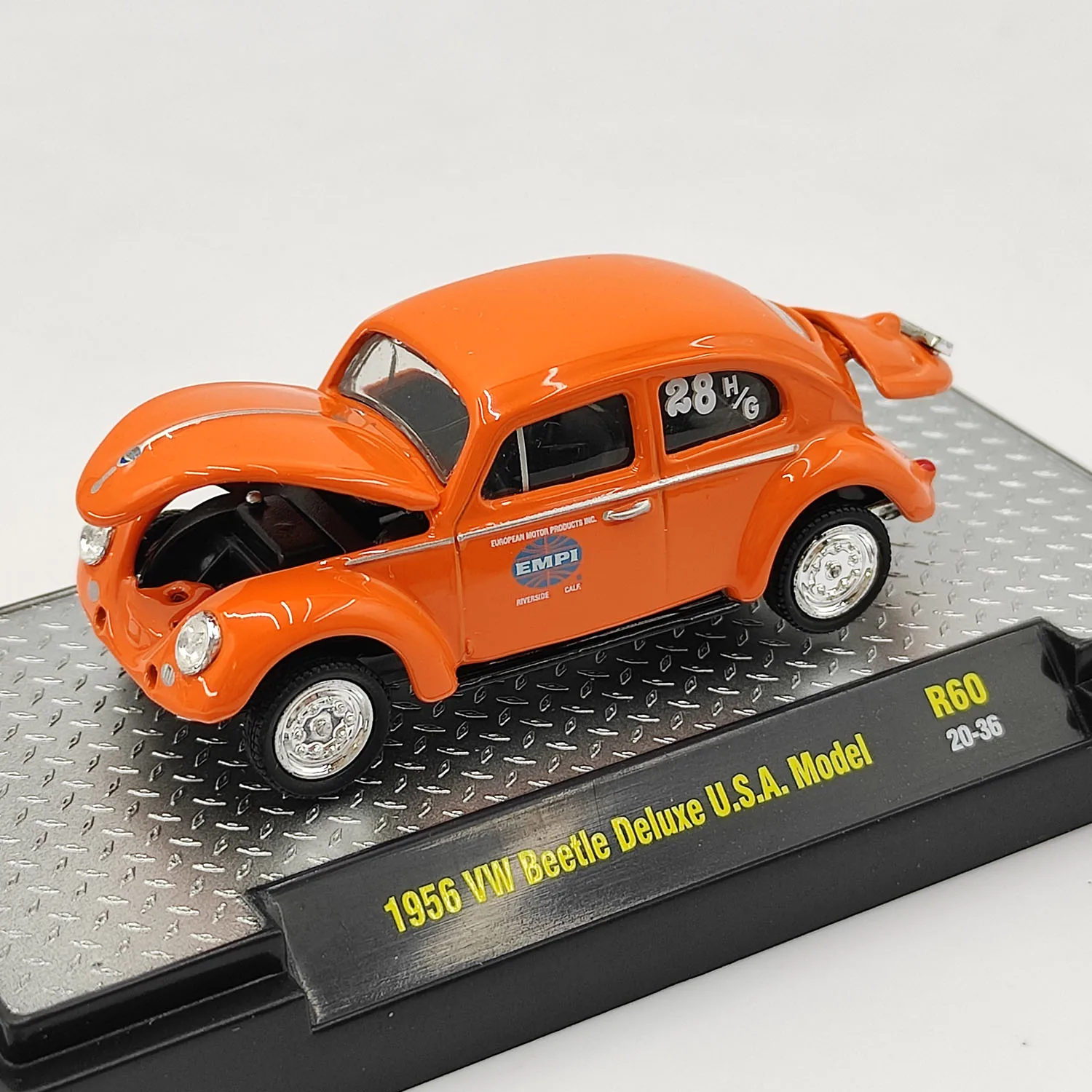 Vivid Orange 1956 VW Beetle Diecast Model 2 Vivid Orange 1956 VW Beetle Diecast Model - Image 2