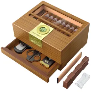 Elegant Cedar Wood Cigar Humidor with Digital Hygrometer 14 Sf37e1c60f813470eacac920ab16e6ccdw