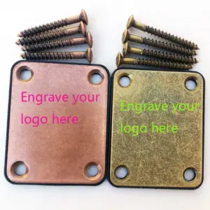 Vintage-Style Red Copper Guitar Neck Plate