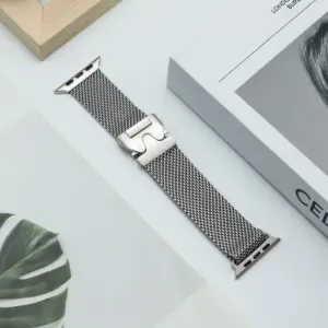 Silver Milanese Loop Strap for Apple Watch Series 15 Sf38819e6edcf4cb98acc7a7fa9932b74E