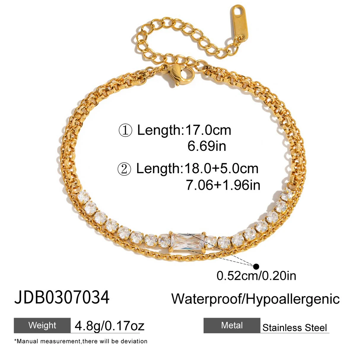 Stainless Steel Zircon Bracelet for Women 8 Stainless Steel Zircon Bracelet for Women - Image 8