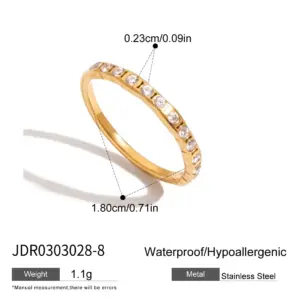 Gold-Coated Stainless Steel Band with Zirconia 19 Sf3a1557c60c54f788cffe341ebb0d890k
