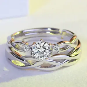Elegant Silver Couple Ring Set for Romance 11 Sf3a31f21fd0c48638b7b60744e5c5440W