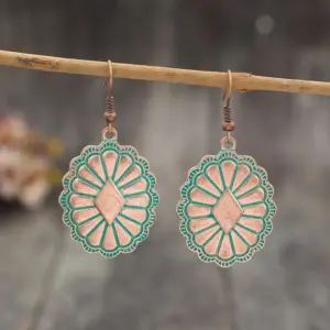 Vintage Red Copper Drop Earrings with Floral Design 6 Sf3e47262d35c4cb8b3aaba7db9365ae8s