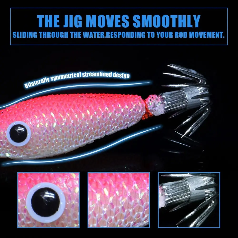 Vibrant Luminous Squid Jig Set for Fishing 4 Vibrant Luminous Squid Jig Set for Fishing - Image 4