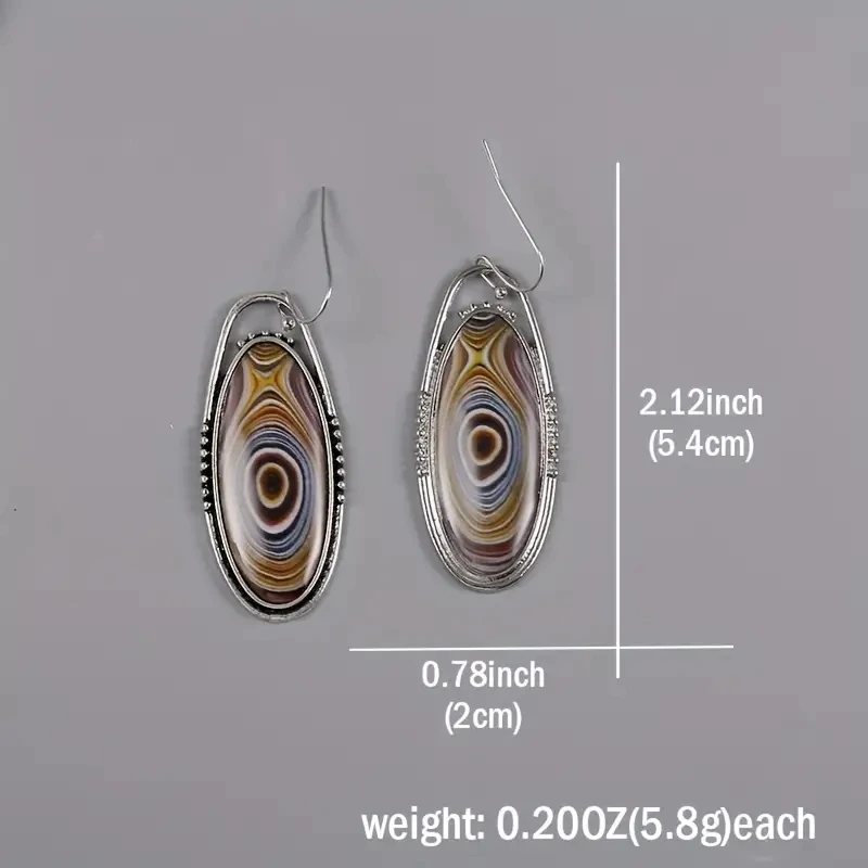 Vibrant Vintage Oval Drop Earrings for Women 4 Vibrant Vintage Oval Drop Earrings for Women - Image 4