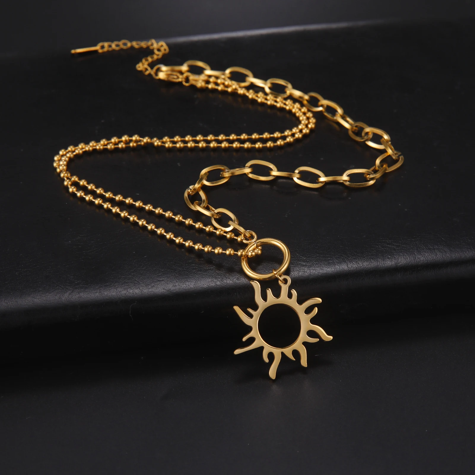 Stainless Steel Sun Totem Necklace for Women 4 Stainless Steel Sun Totem Necklace for Women - Image 4