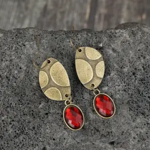 Ethnic Bronze Drop Earrings with Red Stone 8 Sf4231ef5b7b4467eac2cf2724965a3f5v