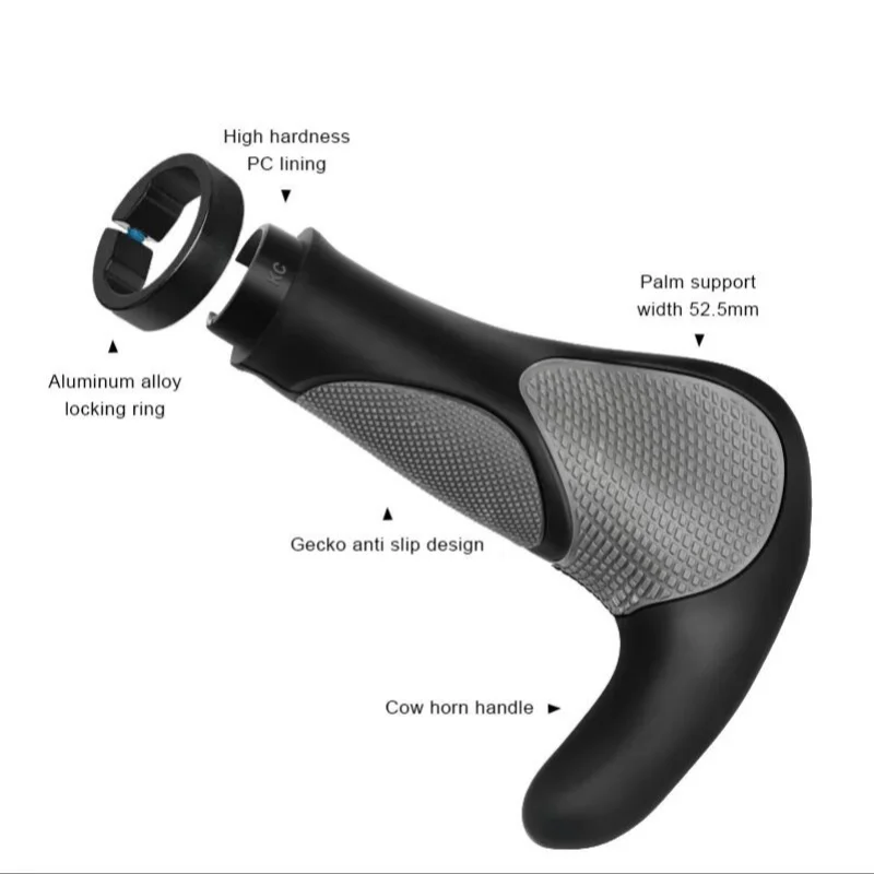 Ergonomic Black Bicycle Handlebar Grips 2 Ergonomic Black Bicycle Handlebar Grips - Image 2