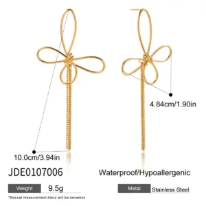 Stainless Steel Bow Earrings Model JDE0107006 13 Sf428a83a648742c9b30defe268acf730y