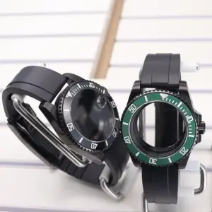 40mm Black Stainless Steel Dive Watch Case