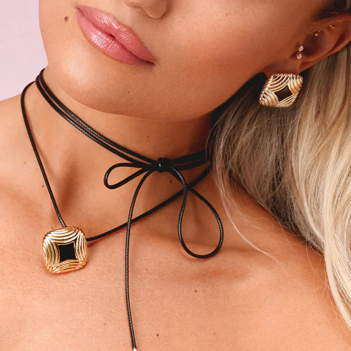 Elegant Gold-Tone Stainless Steel Earrings 2 Elegant Gold-Tone Stainless Steel Earrings - Image 2