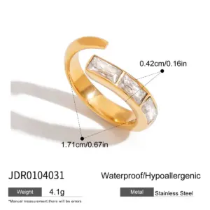 Unisex Stainless Steel Zirconia Open Ring 13 Sf468a869c2e1402ca7284bb15106a28dV