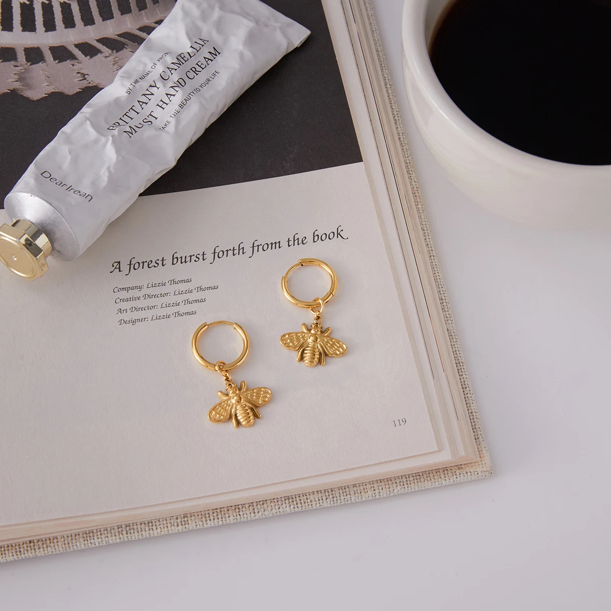 Stainless Steel Bee Drop Earrings for Women 6 Stainless Steel Bee Drop Earrings for Women - Image 6