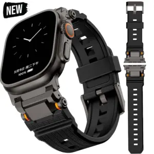 Titanium Orange Silicone Strap for Apple Watch