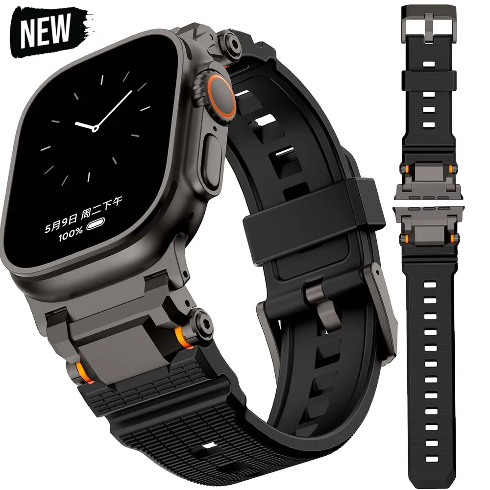 Titanium Orange Silicone Strap for Apple Watch 1 Titanium Orange Silicone Strap for Apple Watch