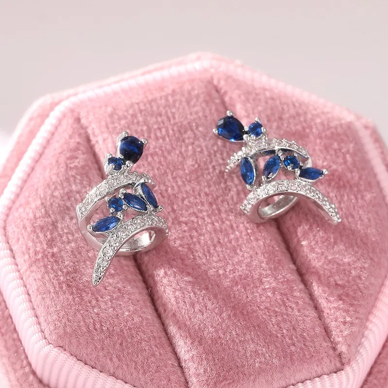 Silver Drop Earrings with Cubic Zirconia 2 Silver Drop Earrings with Cubic Zirconia - Image 2