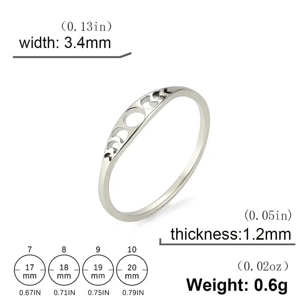 Celestial Moon Phase Stainless Steel Ring 9 Celestial Moon Phase Stainless Steel Ring - Image 9