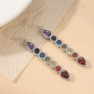 Vibrant Silver Geometric Drop Earrings 7 Sf49a2bf383b94af08a8fb120fea48f6aW