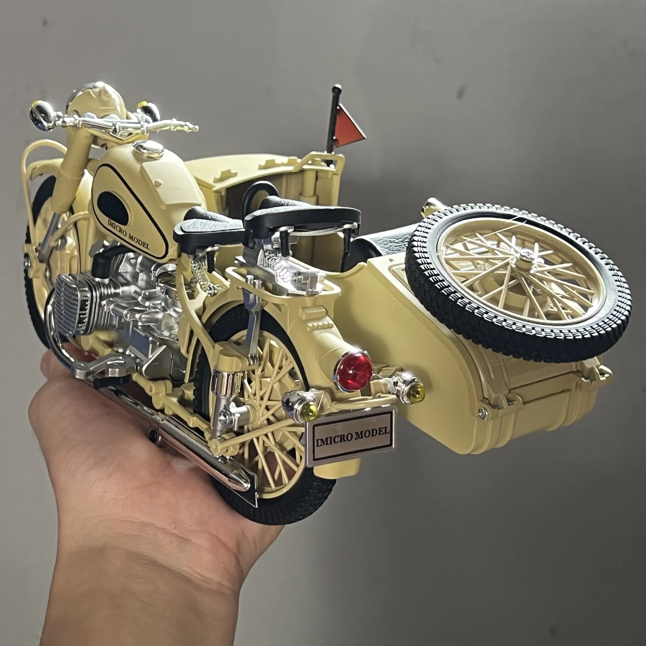 Vintage Military Motorcycle Model 1:10 Diecast 5 Vintage Military Motorcycle Model 1:10 Diecast - Image 5