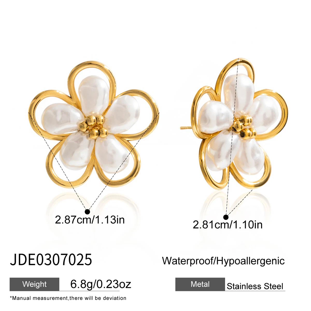 Floral Stainless Steel Earrings Set 9 Floral Stainless Steel Earrings Set - Image 9