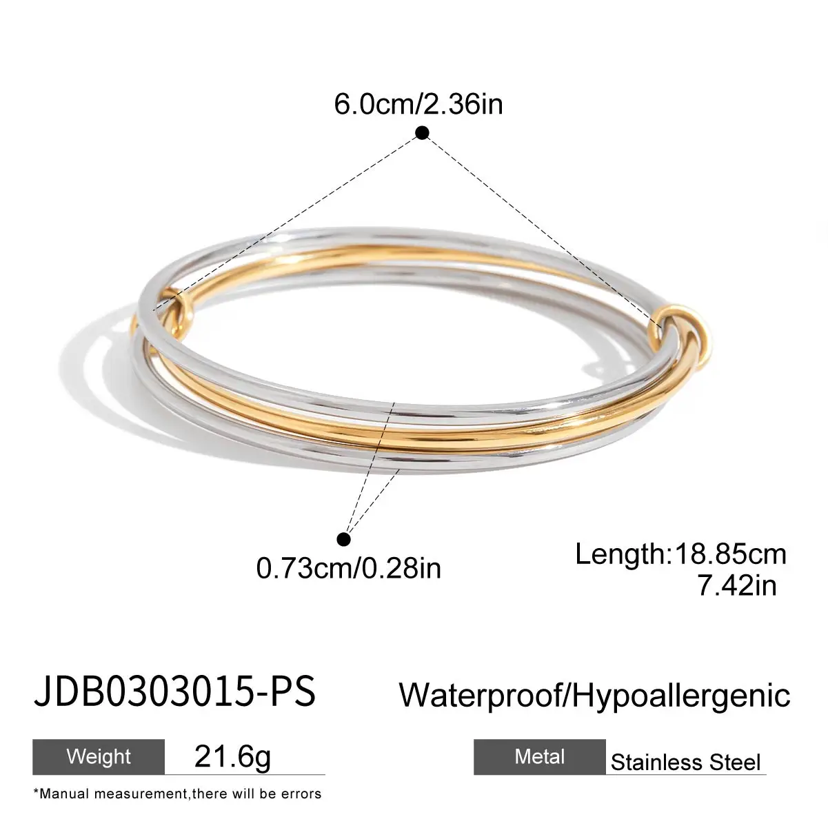 Stainless Steel Wave Bangle Bracelet for Women 9 Stainless Steel Wave Bangle Bracelet for Women - Image 9