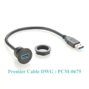 USB 3.0 Panel Mount Extension Cable 0.3m 13 Sf5458cea114a4ed98067aed7740131e4o