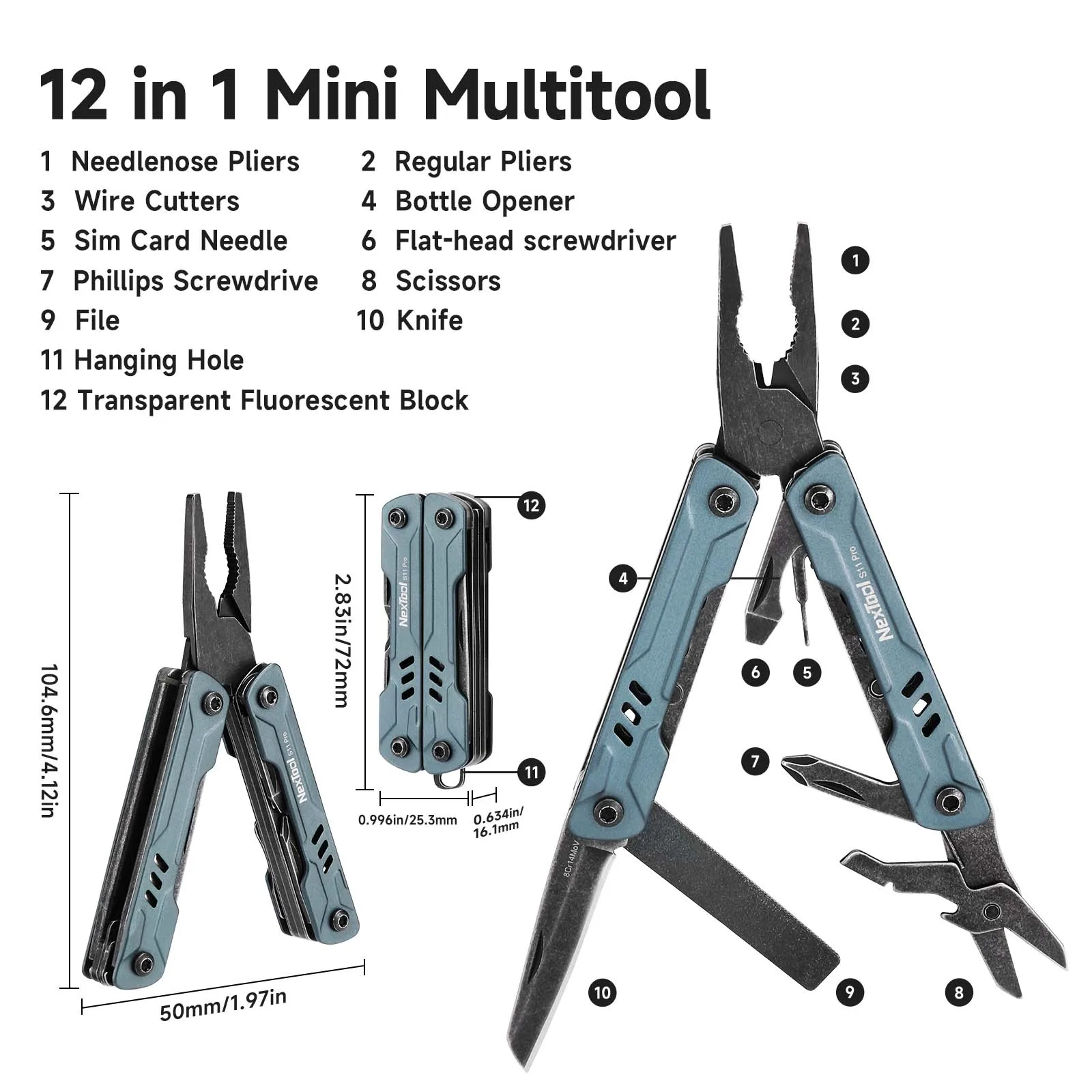 Mini Multi-Tool with 12 Functions for Everyday Use 2 Mini Multi-Tool with 12 Functions for Everyday Use - Image 2